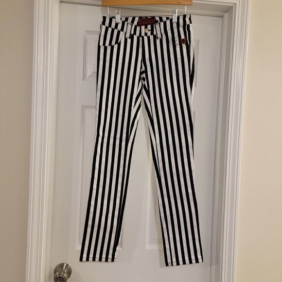 Tripp NYC Daang Goodman Stripe Jeans black and white size 1 NWOT - Picture 3 of 6